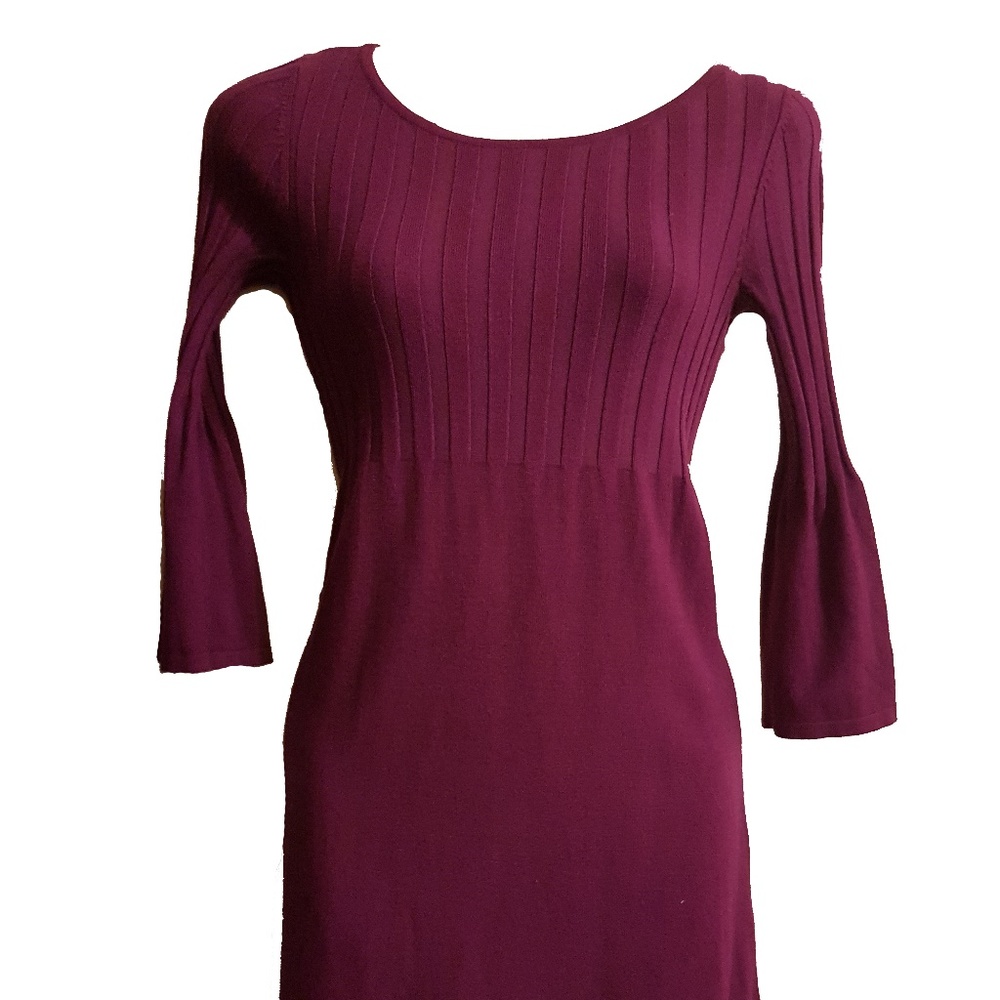 Magenta Dress with Bell Sleeves - XS Petite